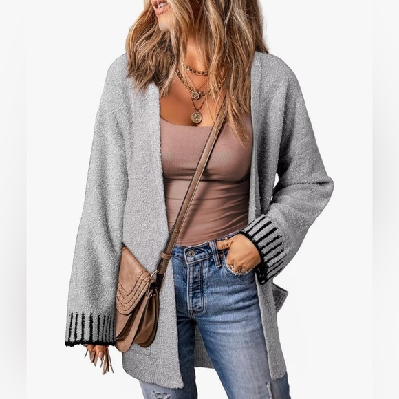 Open Front Cardigan with Pockets - Picture 1 of 5
